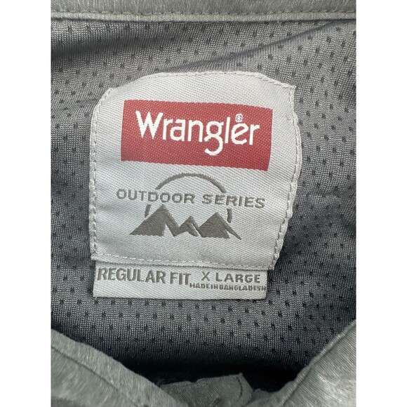 Wrangler Outdoor Series Shirt Mens XL Gray Long Sleeve Button Up Hiking Nylon - Picture 4 of 9